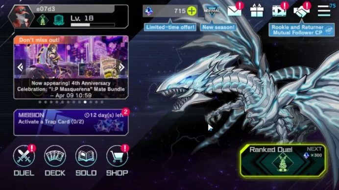 Lv 18 | 20 Deck |RadiantTyphoon,VSK9,FsControl,Dragonmaid,Resonator,Etc|Gems 715|Ranked Available|Konami|CE ON|Check SS(YMD979)