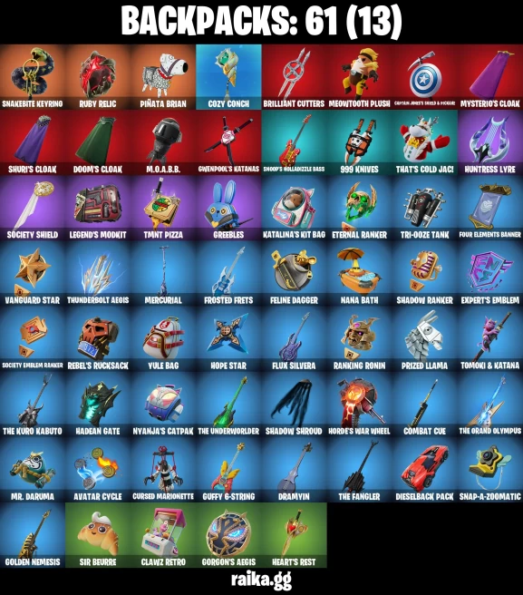 30 skins | Immortal Form | Zeus | Magmatic Poseidon | Camo War Machine | Black Panther (Shuri) | Gwenpool | Mysterio | Captain Jones | A3227