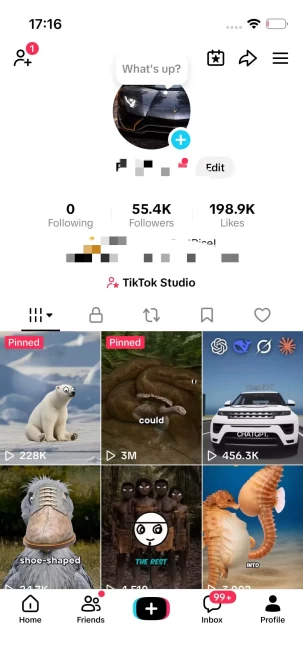 Instanly Delivery/ Monetized 55K Real Followers+190K Real Likes Account/ Creator Rewards Program Activated/ Live Stream/ Full Access