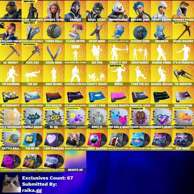 [3in1] / Instant • FN (All Platforms) • 305 skins • 17 cars • Master Chief Black • Arcane Jinx • Ahsoka Tano • Take the Elf • Full Access •2gift