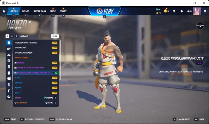 BRICK / CLASSIC FLORIDA MAYHEM AWAY 2018 / 4 Gold Weapons / Full Mail Access / see the picture / Please Read Description / ThomasC