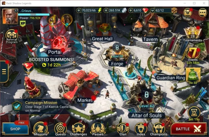 Lv17 796K Power|1 Mythical (Starsage Galathir)|21 Legendary(Rathalos,Bladechorister,Etc)|6K Gems,70K Energy|Plarium|(RSL1343)