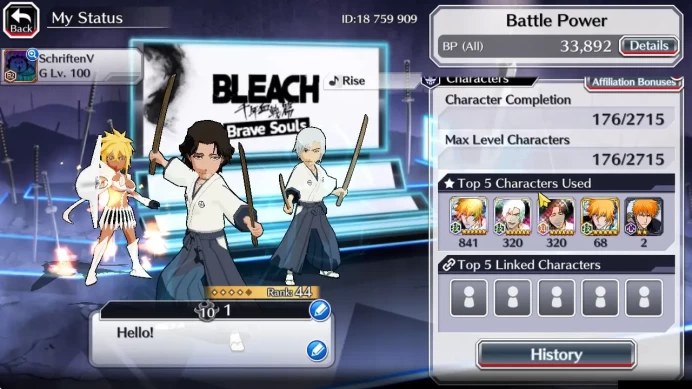 [GLOBAL]6K Orb+Fresh All Story|Shunsui,Jushiro Soul Reaper,Nemu Christmas24,Renewd Ichigo,Halibel Unleashed,Etc|Klab ID(BBS2456)