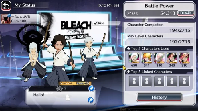 [GLOBAL]6K Orb+Fresh All Story|Shunsui,Jushiro Soul Reaper,TYBW25 Jushiro,Nemu Chrstims24,TYBW24 Rukia,Renji,Etc|KlabID(BBS2458)