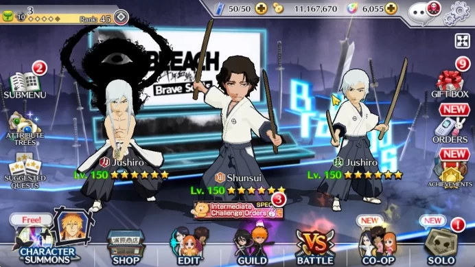 [GLOBAL]6K Orb+Fresh All Story|Shunsui,Jushiro Soul Reaper,TYBW25 Jushiro,Nemu Chrstims24,TYBW24 Rukia,Renji,Etc|KlabID(BBS2458)