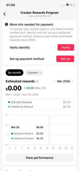 Instanly Delivery/ Monetized 32K Real Followers+70K Real Likes Account/ Creator Rewards Program Activated/ Live Stream/ Full Access