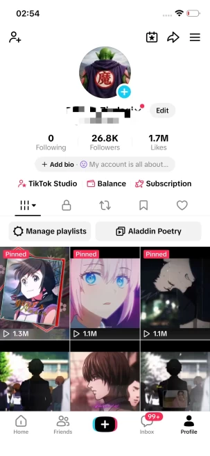 Instanly Delivery/ Monetized 26K Real Followers+1.7M Real Likes Account/ Creator Rewards Program Activated/ Live Stream/ Full Access