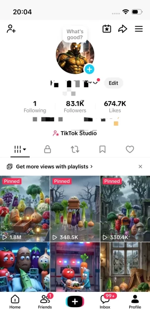 Instanly Delivery/ Monetized 83K Real Followers+600K Real Likes Account/ Creator Rewards Program Activated/ Live Stream/ Full Access