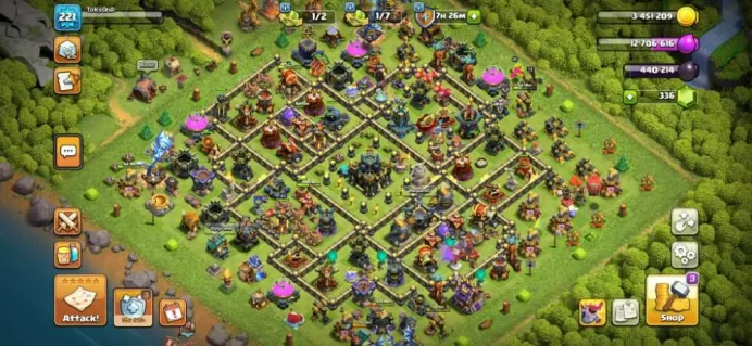 TH17 LVL218 | Heroes : BK81 AQ95 MP52 GW59 RC43 DD4 | 2.5K Gems | Decent Base | Best Price | War Stars, Magic Items, Equipment Epic, Hero Skin