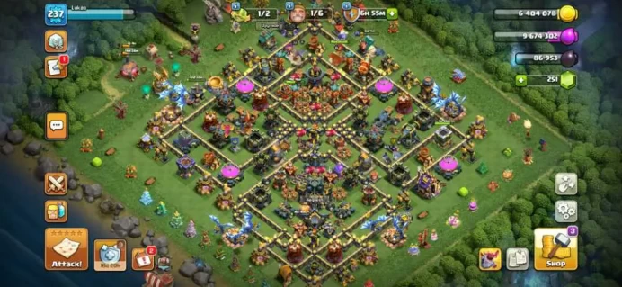 TH17 LVL237 | Heroes : BK97 AQ100 MP71 GW73 RC50 DD4 | Decent Base | Best Price | War Stars, Magic Items, Hero Skin, Equipment Epic, Hero Max