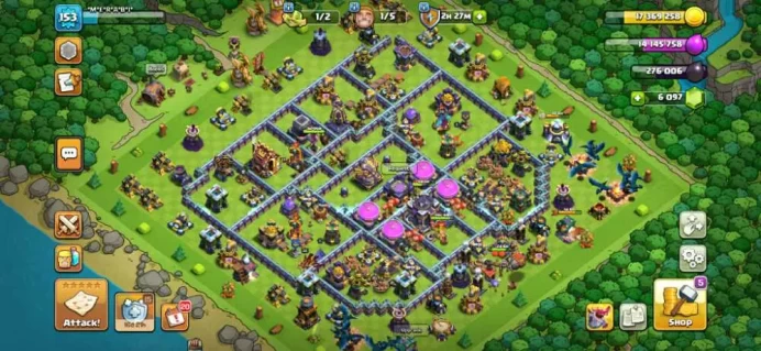 TH16 LVL153 | Heroes : BK59 AQ69 MP29 GW38 RC22 DD2 | 6K Gems | Decent Base | Best Price | War Stars, Magic Items, Equipment Epic, Hero Skin