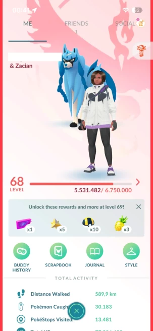 Level 68, 2 Legendary IV100, 66 Shiny, 94 Legendary, 11 IV 100, 4 Shiny Legendary, 27 Shadow Legendary