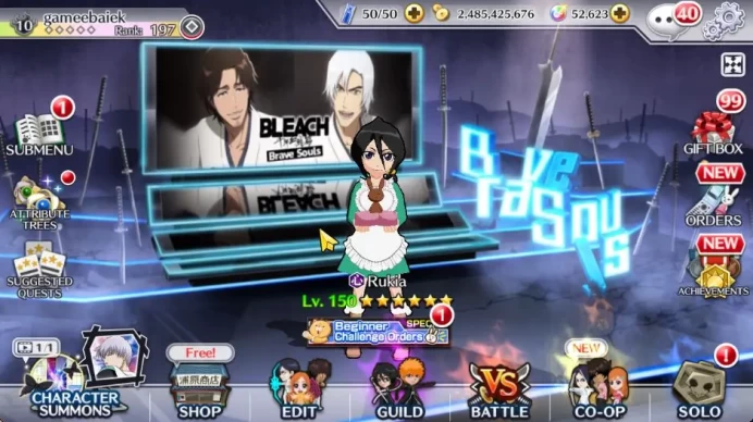 [GBL]52K Orb|10th Anniv(Rukia,Ichigo),Valentine(Yachiru,Rukia),Renewd(Byakuya,Aizen),Etc|7K AccTic|Klab ID|(BBS2461)