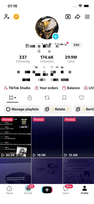 Instanly Delivery/ 170K Followers+29M Likes Account/ Live Stream/Full Access