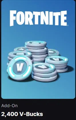 Fortnite Top Up 2400 V-bucks GLOBAL