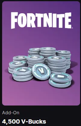 Fortnite Top Up 4500 V-bucks GLOBAL