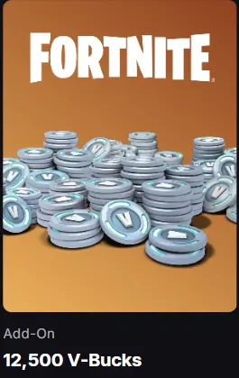 Fortnite Top Up 12500 V-bucks GLOBAL