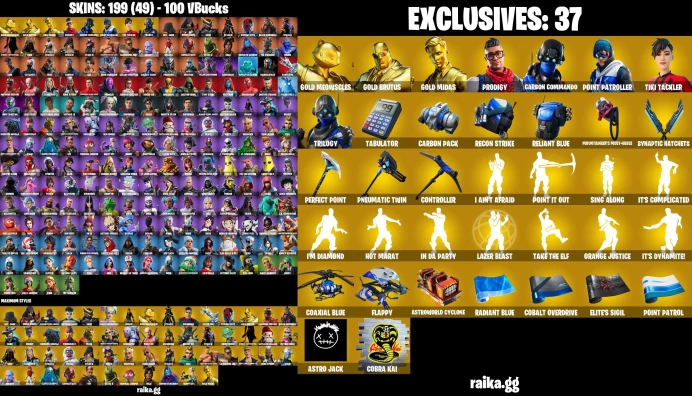 [Rent Cheap Accounts for 14 Days] PC/XBOX  199 skins | Jules | Aura | Lara Croft | Tony Stark | Peely | Harley Hitter | Mystique BS48
