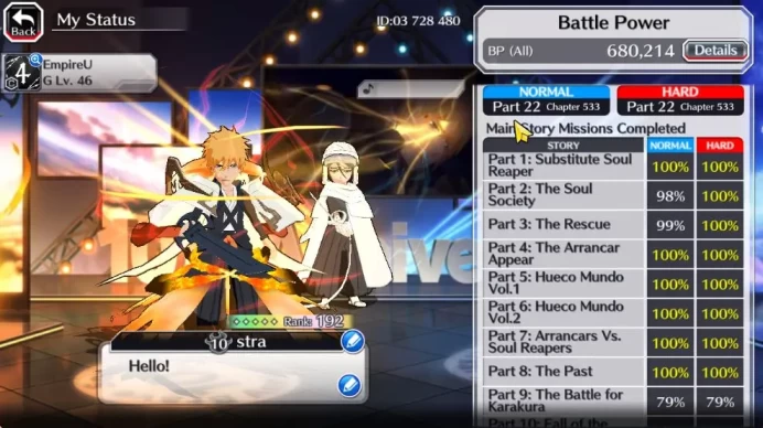 [GBL]50K Orb|10th Anniv Ichigo,TYBW25 Jushiro,Soul Reaper(Shunsui,Jushiro),Renewed(Byakuya,Azien),Etc|6K AccTic|KlabID|(BBS2463)