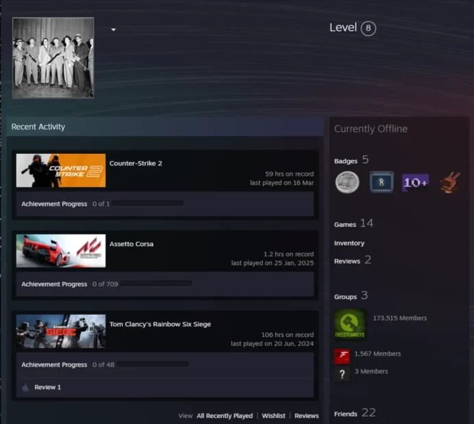 14Game-CS2 Prime+3Medals(Loyalty Badge/5 Year Veteran Coin/Global Offensive Badge)