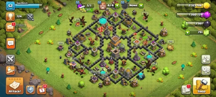 TOWNHALL 8 - FREE NAME - GOOD HERO BASE - TRANSFER TO YOUR MAIL