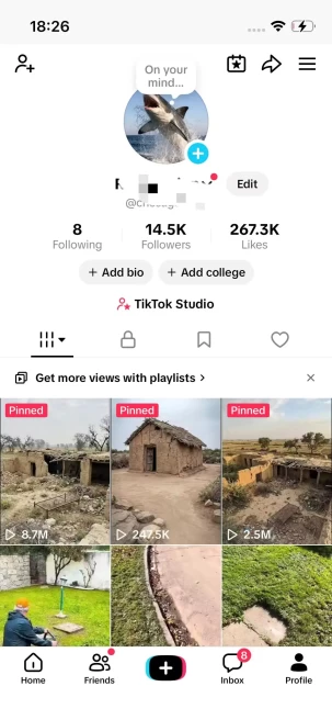 Instanly Delivery/ Monetized 14K Real Followers+260K Real Likes Account/ Creator Rewards Program Activated/ Live Stream/ Full Access