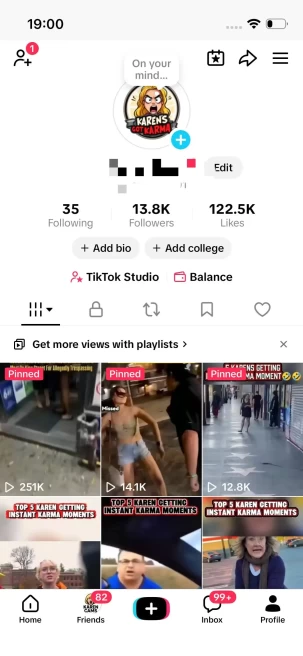 Instanly Delivery/ Monetized 13K Real Followers+120K Real Likes Account/ Creator Rewards Program Activated/ Live Stream/ Full Access