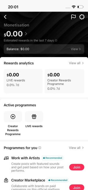 Instanly Delivery/ Monetized 27K Real Followers+120K Real Likes Account/ Creator Rewards Program Activated/ Live Stream/ Full Access