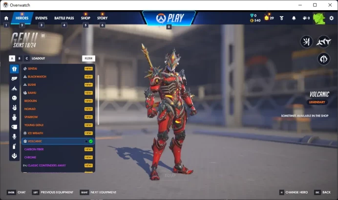MERCY / GENJI / 10 Gold Weapons / Full Mail Access / see the picture / Please Read Description / Everet