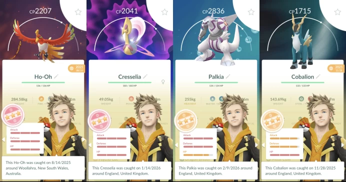 Level 70 PoGo -- 7M Stardust, 100IV Ho-Oh, 3 Shiny Legends, 142 Legendaries, 3 Hundo Legends, 118 Shinies, 299 Total Pokemon, 11 Hundos. o053