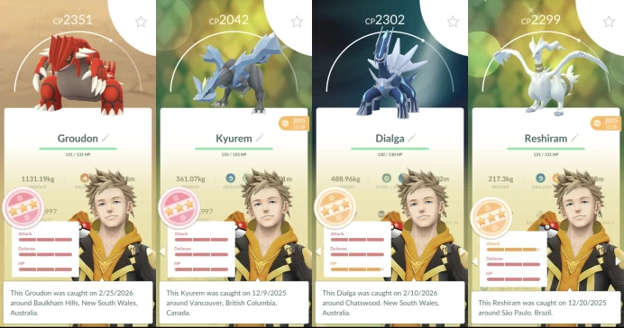 Level 70 PoGo || 8M Stardust, 100IV Groudon, 10 Shiny Legends, 2 Perfect Legends, 172 Shinies, 364 Total Pokemon, 143 Legendaries. o054