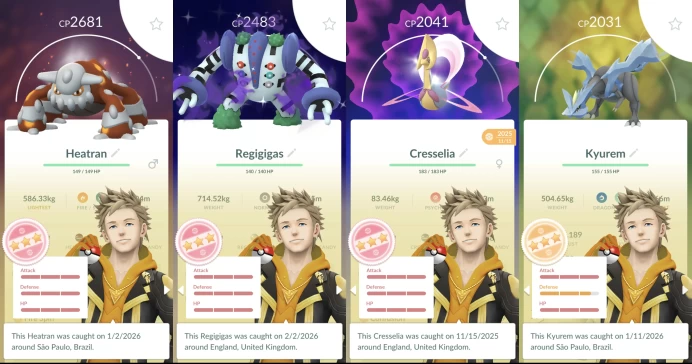Level 70 Account || 7M Dust, Perfect Heatran, 1 Shundo Legend, 131 Shinies, 307 Total Pokemon, 3 100IVs Legends, 8 Shiny Legends, 104M XP. o058