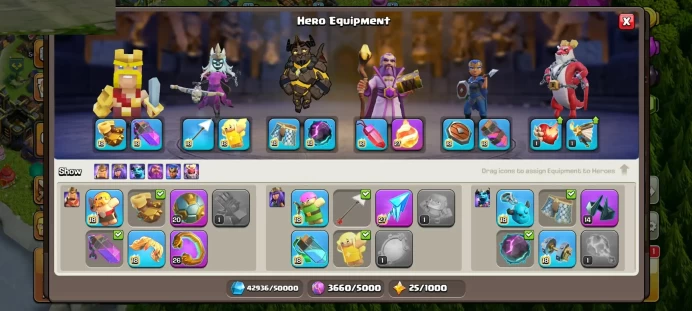 22 MAX EQUIPMENT - MAX PETS - MAX DEFENSE - FREE NAME - 3867 WAR STARS - LOTS OF MAGIC ITEMS - HERO SKIN EQUIPMENT EPIC GEMS