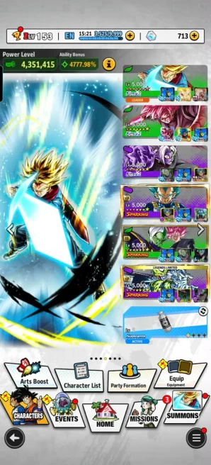 ANDROID+IOS- UL Trunk Full+UL Rose Goku 8S+UL Zamasu 10S+ 16 Legends Limited+ Good Equip For Team (D162)