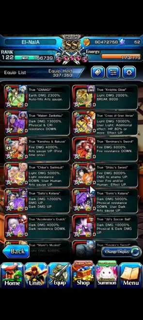 Global|Rank 122|24 Ascend|EmiyaTW,SayakaTW,SaitoTW,FrenTW,ChloeTW,ShunaTW,S Miyu,WH Fen,Himura,Etc|Lpot 605|Check SS|(GS2272)
