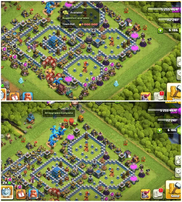 [6200 Gems]||Th12 Full Maxed||Heros:65-65-40-40||Nc Available||Lot Of Magic Iteams||50 Percent Discount Shop||Exp:154