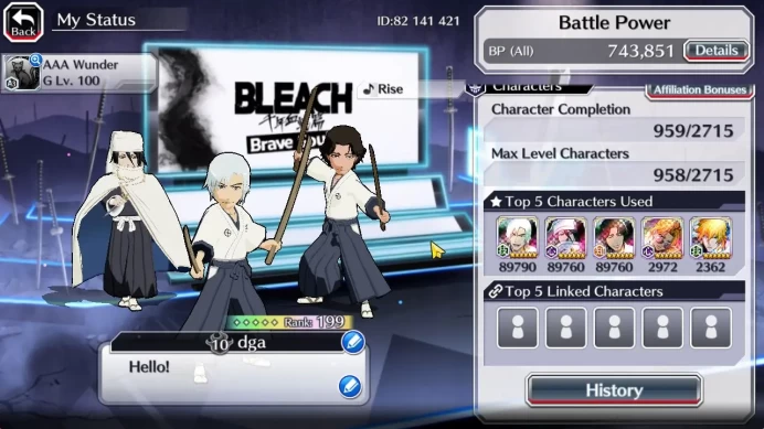 [GLOBAL]50K Orbs|SoulReaper(Shunsui,Jushiro),[Rukia,Ichigo]10th Aniv,TYBW25 Renji,Jushiro,Etc|6K AccTicket|Klab ID(BBS2477)