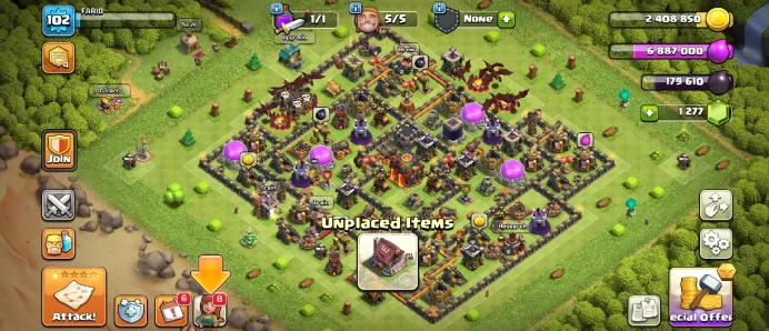TH10 HEROES 40 40 LEVEL 102 GOOD DEFENSES AND WALLS INSTANT RECIEVED TO YOUR MAIL