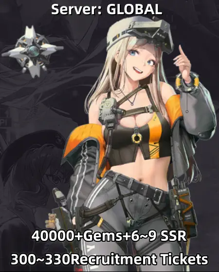 [GLOBAL][40000~45000 Gems]+[6~9 SSR random]+[300~330 All Recruitment Tickets]-starter account-Instant delivery,no need to wait!