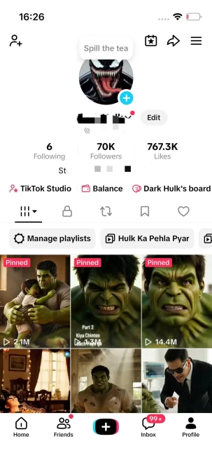 Instanly Delivery/ Monetized 70K Real Followers+700K Real Likes Account/ Creator Rewards Program Activated/ Full Access