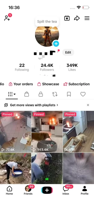 Instanly Delivery/ Monetized 24K Real Followers+340K Real Likes Account/ Creator Rewards Program Activated/ Full Access