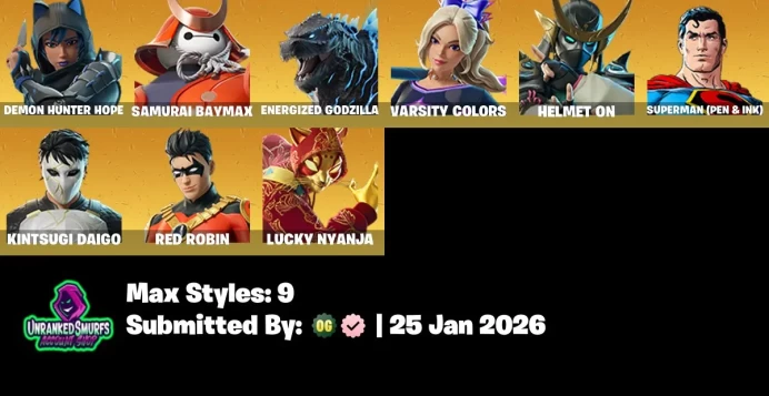 #28 [PC/XBOX/PSN/SWITCH] 16 skins | Santa Dogg | Superman (Pen & Ink) | Red Robin | Demon Hunter Hope | Samurai Baymax | Energized Godzilla | Va