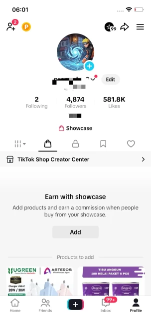 Instanly Delivery/ 4.8K Real Followers+580K Real Likes/ Tiktok Shop For Creator/ Live Stream/ Full Access