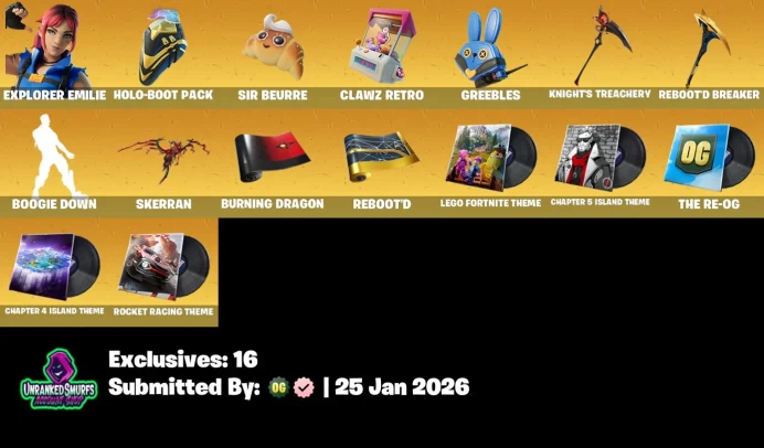 #30 [PC/XBOX/PSN/SWITCH] 16 skins | Explorer Emilie | Fancy Peter Griffin (No Hat) | Burning Ambition Valeria | Solid Snake | Rebel Runway Hope 