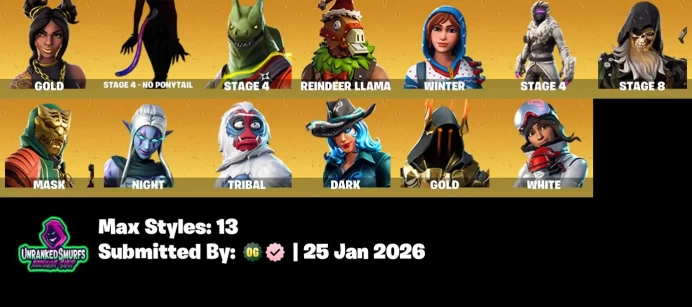 #31 [PC/XBOX/PSN/SWITCH] 35 skins | GOLD | Stage 4 - NO PONYTAIL | STAGE 4 | Stage 4 | STAGE 8 | Gold | The Prisoner | Ruin | Molten Valkyrie | 