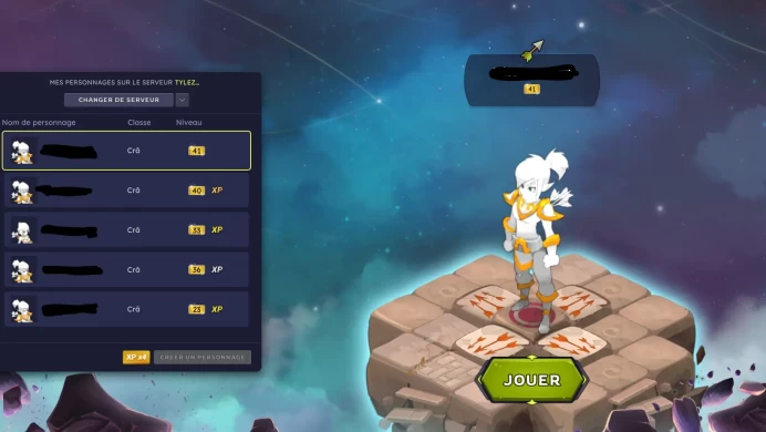 Tylezia x5 Characteres Cra level 200 Omega Perfect for PVP/PVM never authenticated and secure 100% 