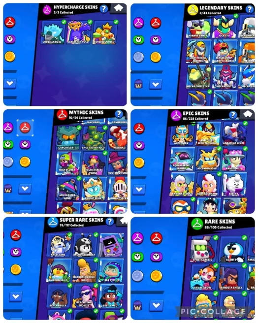BS ACC || 58K TROPHIES || 98/100 BRAWLERS || 15 HYPRR CHARGE 30 MAX BRAWLERS ||MAX 45 BRAWLERS || 271 SKINS II VB9