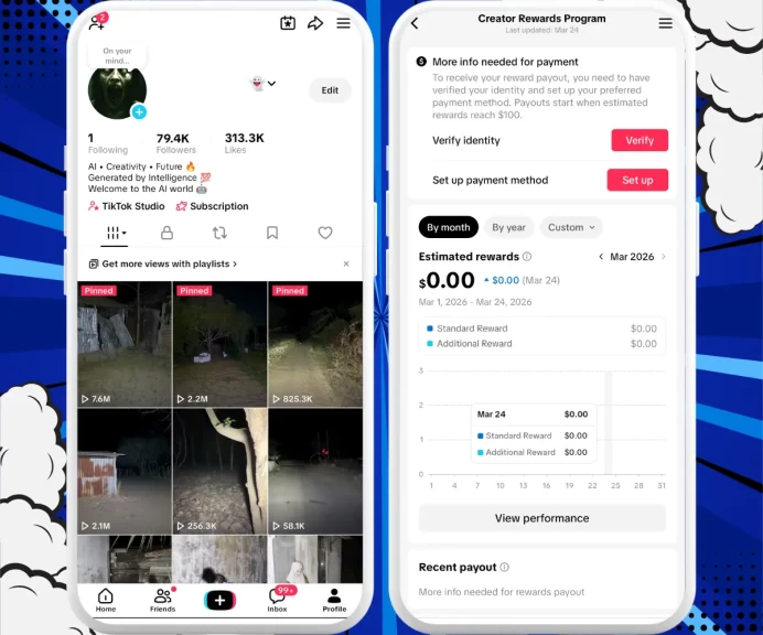 France Monetized Account Creator Rewards Program Active | 79K Real Followers and 313K Likes | Real Screenshots + Full Access + Good Standing