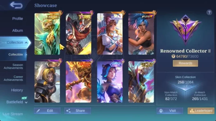 Hero 120|Skin 268|High Glory 56|Granger Prime,Star Haya,Zodiac Lunox,Venom GS,3 LB,2 Saber,Etc|TakeEmail|CheckSS(MLBB2088)