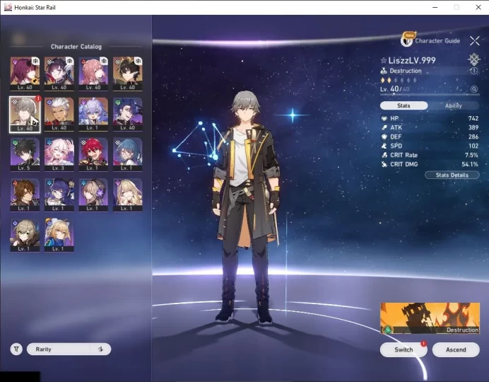 Asia|TL 33|10,8K SJ+40 Pass|4 Limited| [Hysilens,Kafka,Archer,Dan Heng PT] |Male MC|Penacony|Take Mail|Check SS(HSR6103)